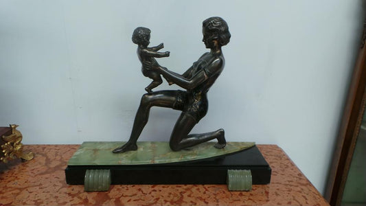 French Art Deco Century Maiden Statue