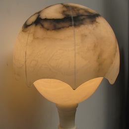 Stunning Alabaster Statue With Lamp