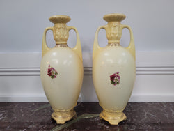 Pair of Edwardian Austrian Hand Painted Vases | Antique & Vintage | Moonee Ponds Antiques | Australia Wide Delivery