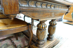 Large French Oak Square Parquetry Top Extension Table | Antique & Vintage | Moonee Ponds Antiques | Australia Wide Delivery