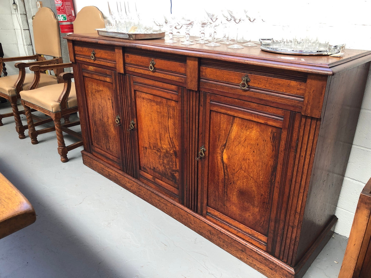 Australian Solid Cedar Three Door Sideboard | Antique & Vintage | Moonee Ponds Antiques | Australia Wide Delivery