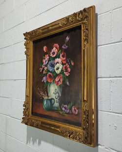 French "Floral Arrangement" Oil On Canvas Painting With Gilt Frame | Antique & Vintage | Moonee Ponds Antiques | Australia Wide Delivery