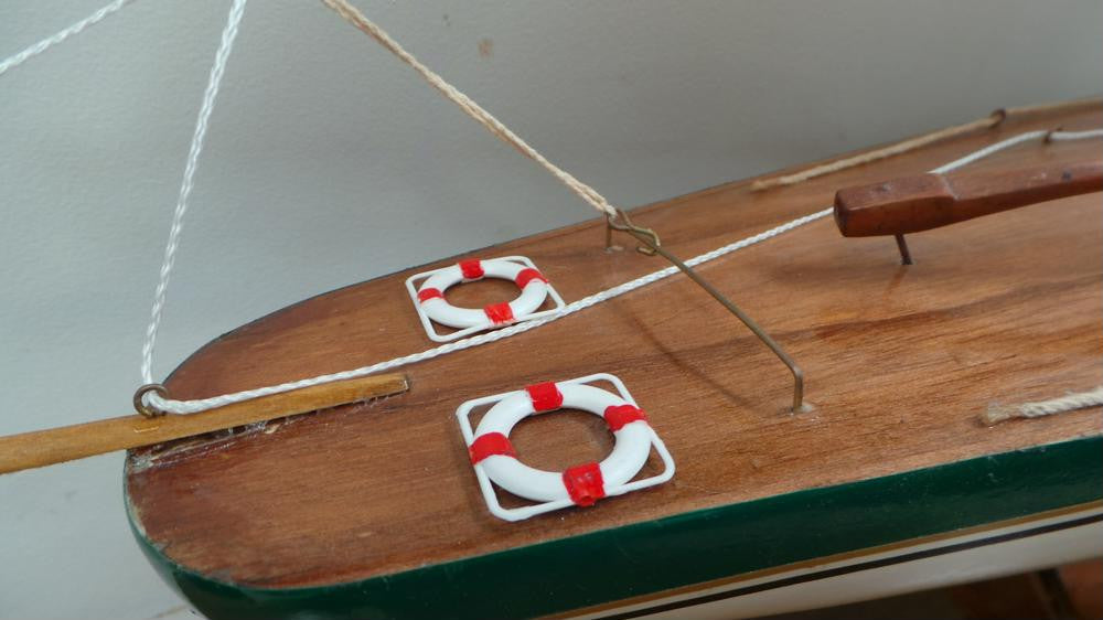 Vintage Wooden Model Yacht