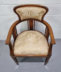 Charming Edwardian Inlaid Walnut Upholstered Armchair | Antique & Vintage | Moonee Ponds Antiques | Australia Wide Delivery