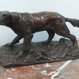 An Antique Classical French Bronze Of A Red Setter