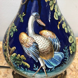 Rare pair of French Majolica Lamps | Antique & Vintage | Moonee Ponds Antiques | Australia Wide Delivery