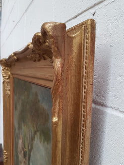 French Romantic Scene Oil Painting On Canvas | Antique & Vintage | Moonee Ponds Antiques | Australia Wide Delivery