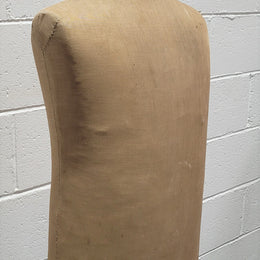 Vintage fabric covered child mannequin on adjustable wooden base. In good original condition.