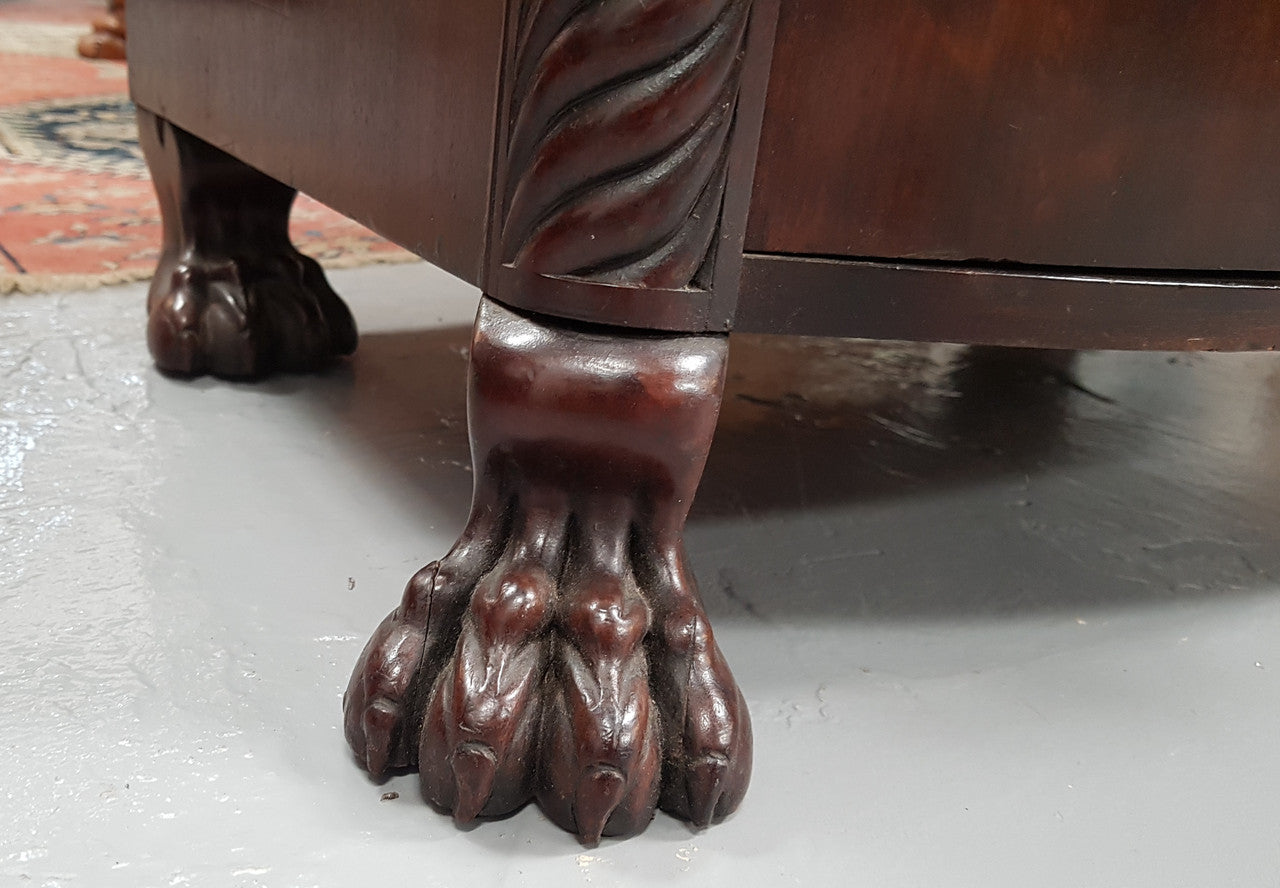 Antique Flame Mahogany Claw Foot Shoe Cupboard | Antique & Vintage | Moonee Ponds Antiques | Australia Wide Delivery