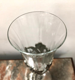 Royal Selangor Floral Pewter and Crystal Fluted Glass | Antique & Vintage | Moonee Ponds Antiques | Australia Wide Delivery