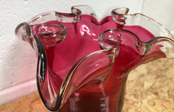 Victorian Ruby Glass Vase | Antique & Vintage | Moonee Ponds Antiques | Australia Wide Delivery