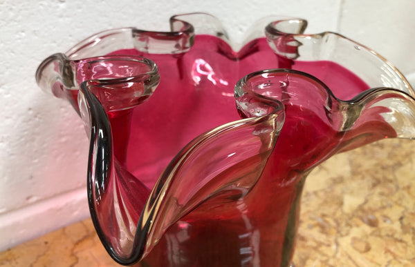 Victorian Ruby Glass Vase