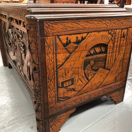 Beautiful carved Camphor wood Chest