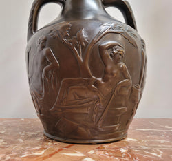 French 19th Century Authentic Stunning Quality Bronze Replica of the Famous Portland Cameo Glass Vase | Antique & Vintage | Moonee Ponds Antiques | Australia Wide Delivery