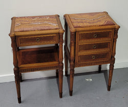Impressive Pair Henry II Style Walnut Bedsides | Antique & Vintage | Moonee Ponds Antiques | Australia Wide Delivery