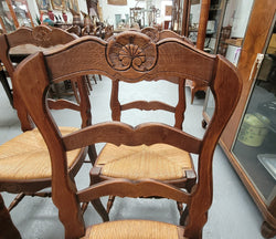 Set of Six Louis XV Style French Oak Rush Seat Dining Chairs | Antique & Vintage | Moonee Ponds Antiques | Australia Wide Delivery