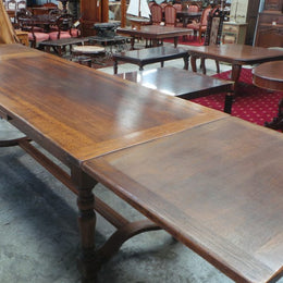 A Large French Farmhouse Oak Extension Table