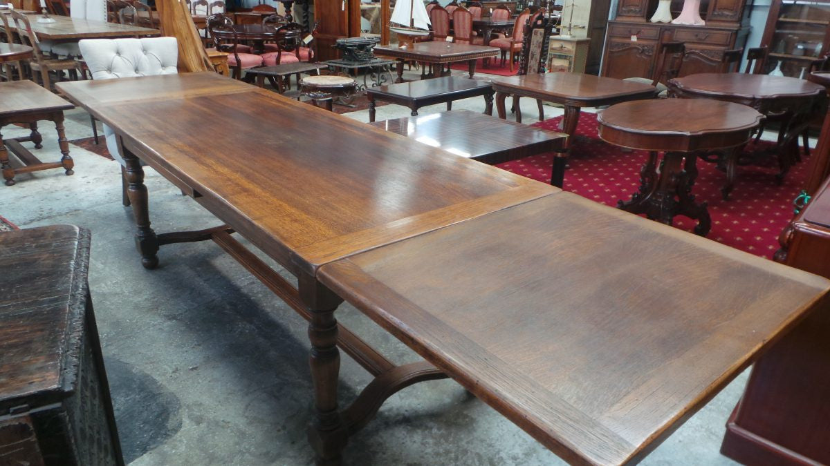 A Large French Farmhouse Oak Extension Table | Antique & Vintage | Moonee Ponds Antiques | Australia Wide Delivery