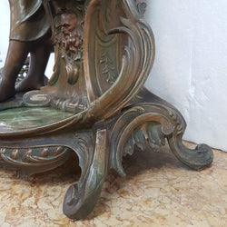 Elegant French Art Nouveau Figural Clock With Onyx Marble | Antique & Vintage | Moonee Ponds Antiques | Australia Wide Delivery