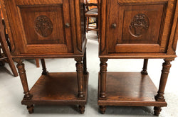 Lovely Carved Pair of French Oak Bedsides | Antique & Vintage | Moonee Ponds Antiques | Australia Wide Delivery