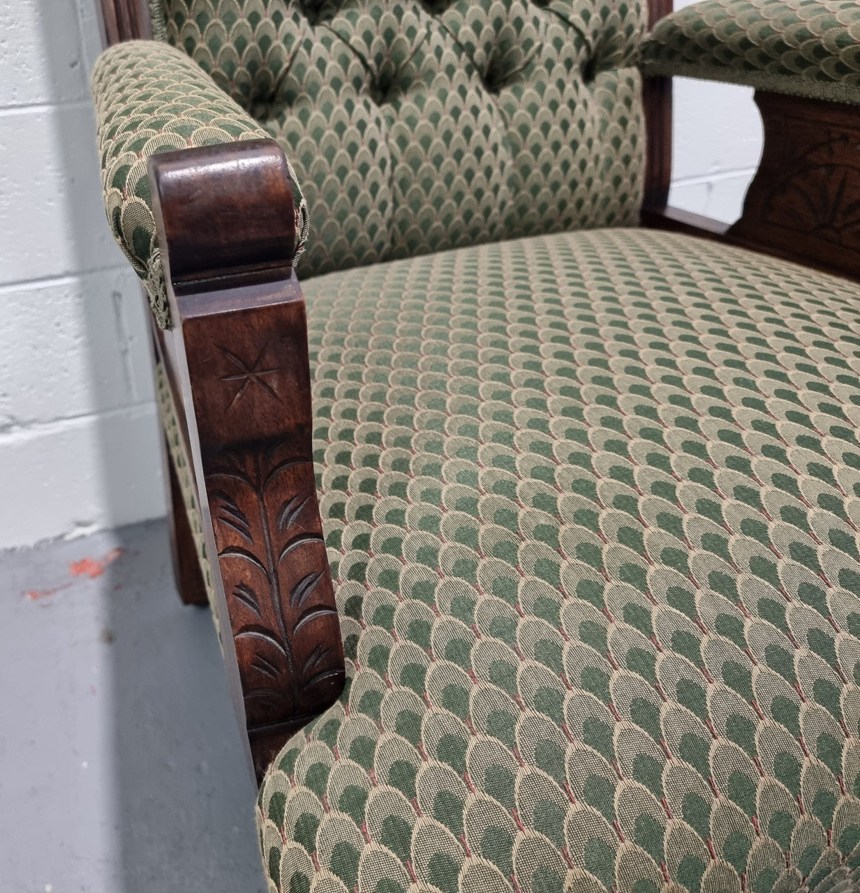 Pair of Edwardian Button Back Walnut Armchairs | Antique & Vintage | Moonee Ponds Antiques | Australia Wide Delivery