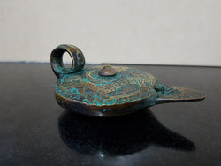 Antique Roman Style Bronze Oil Lamp Traces Of Original Gilding | Antique & Vintage | Moonee Ponds Antiques | Australia Wide Delivery