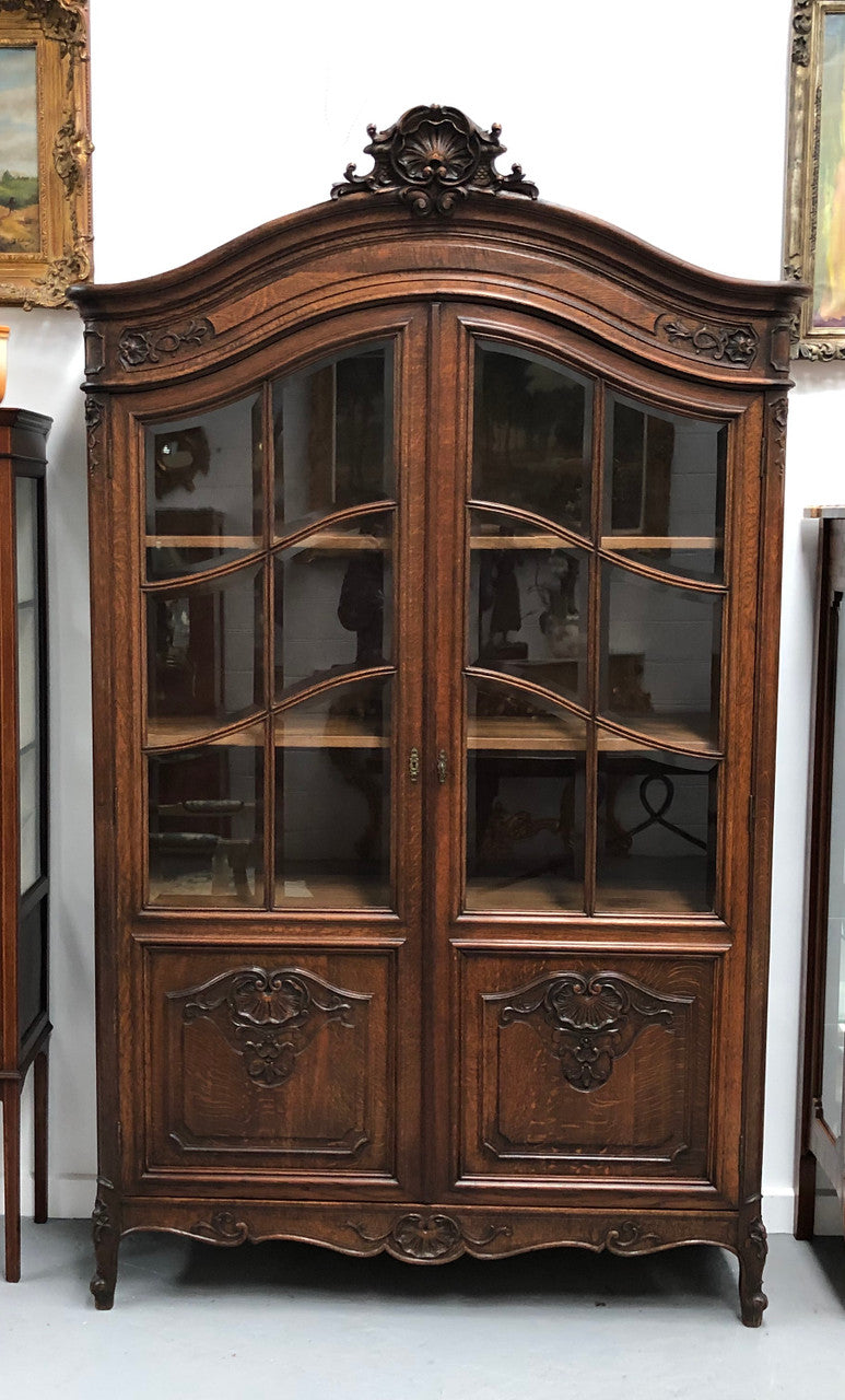 French Oak Louis XV Style Two Door Bookcase | Antique & Vintage | Moonee Ponds Antiques | Australia Wide Delivery