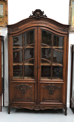 French Oak Louis XV Style Two Door Bookcase | Antique & Vintage | Moonee Ponds Antiques | Australia Wide Delivery