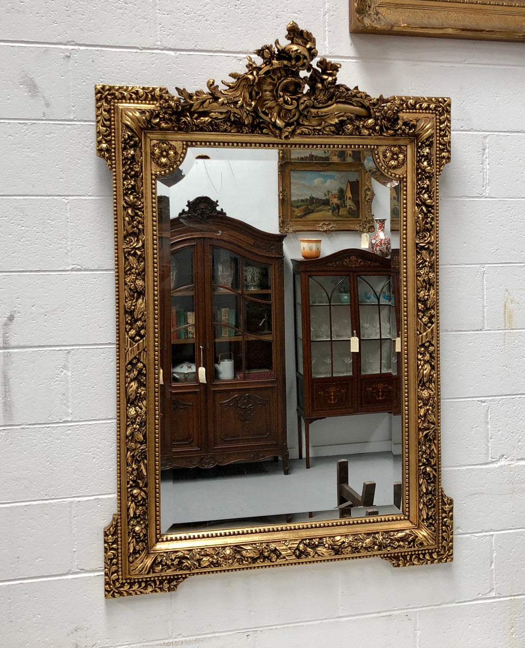 Antique French 19th Century Gilt & Floral Wall-Mantle Mirror | Antique & Vintage | Moonee Ponds Antiques | Australia Wide Delivery
