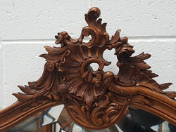 French Antique Louis XV Style Walnut Beveled Glass Mantle Mirror | Antique & Vintage | Moonee Ponds Antiques | Australia Wide Delivery