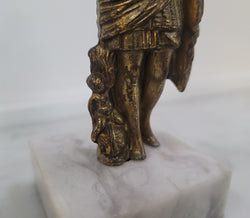 Vintage Cast Brass Figure Julius Caesar On Marble Base | Antique & Vintage | Moonee Ponds Antiques | Australia Wide Delivery