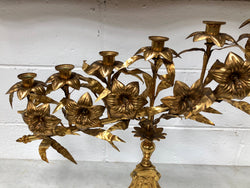 Fabulous & Highly Decorative Set Of Three French Brass Candelabras | Antique & Vintage | Moonee Ponds Antiques | Australia Wide Delivery