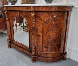 Antique Victorian Burr Wood Walnut Marble-Top Sideboard Credenza | Antique & Vintage | Moonee Ponds Antiques | Australia Wide Delivery