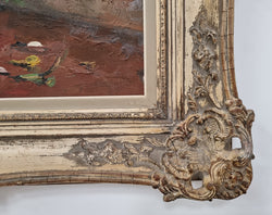 Sourced in France Floral Oil on Canvas In Ornate Frame | Antique & Vintage | Moonee Ponds Antiques | Australia Wide Delivery