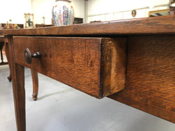 French Elm & Oak Farmhouse Table With Two Drawers | Antique & Vintage | Moonee Ponds Antiques | Australia Wide Delivery