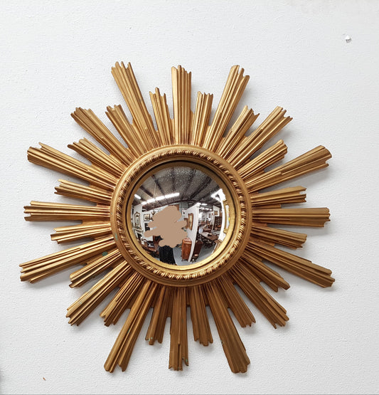 French Sunburst Gilt Wall Mirror