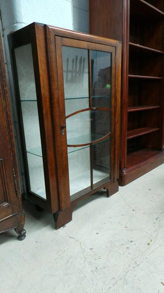 Art Deco Walnut Display Cabinet | Antique & Vintage | Moonee Ponds Antiques | Australia Wide Delivery