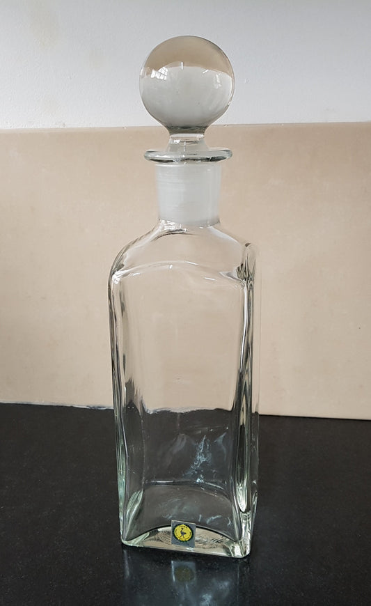A Ivima 1895 Portugal hand blown glass decanter with stopper in good original condition.