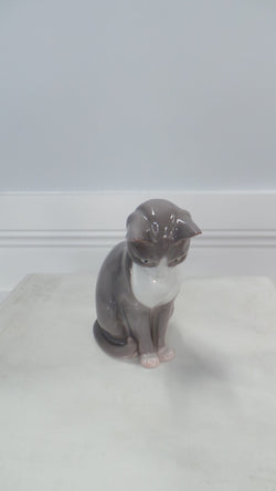 Beautiful Royal Copenhagen Grey Cat Statue | Antique & Vintage | Moonee Ponds Antiques | Australia Wide Delivery