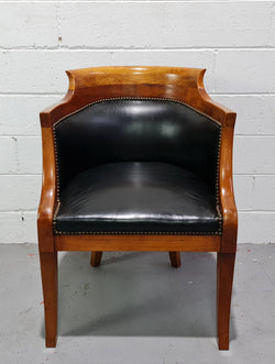 Antique Empire Style Walnut & Leather Office Desk Chair | Antique & Vintage | Moonee Ponds Antiques | Australia Wide Delivery