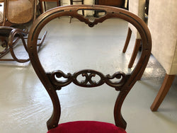 Edwardian Bedroom Chair With Red Upholstery | Antique & Vintage | Moonee Ponds Antiques | Australia Wide Delivery