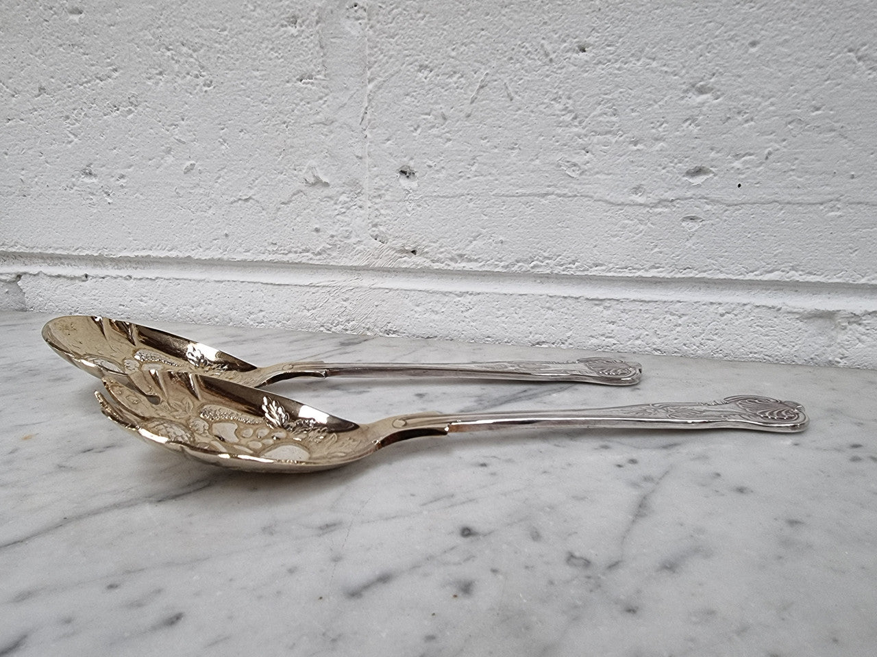 Pair Sheffield Silver Plate Berry Bowl Servers | Antique & Vintage | Moonee Ponds Antiques | Australia Wide Delivery