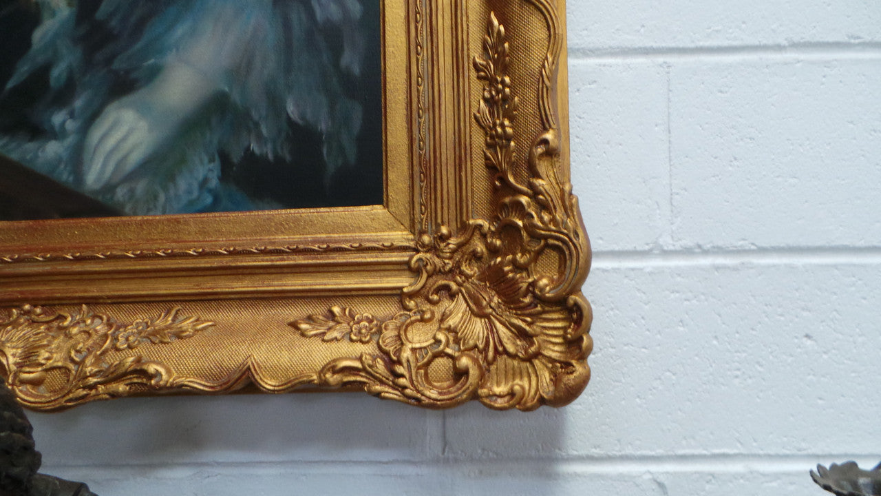 Beautifully Gilt Framed Antique Oil On Canvas By Van Damme