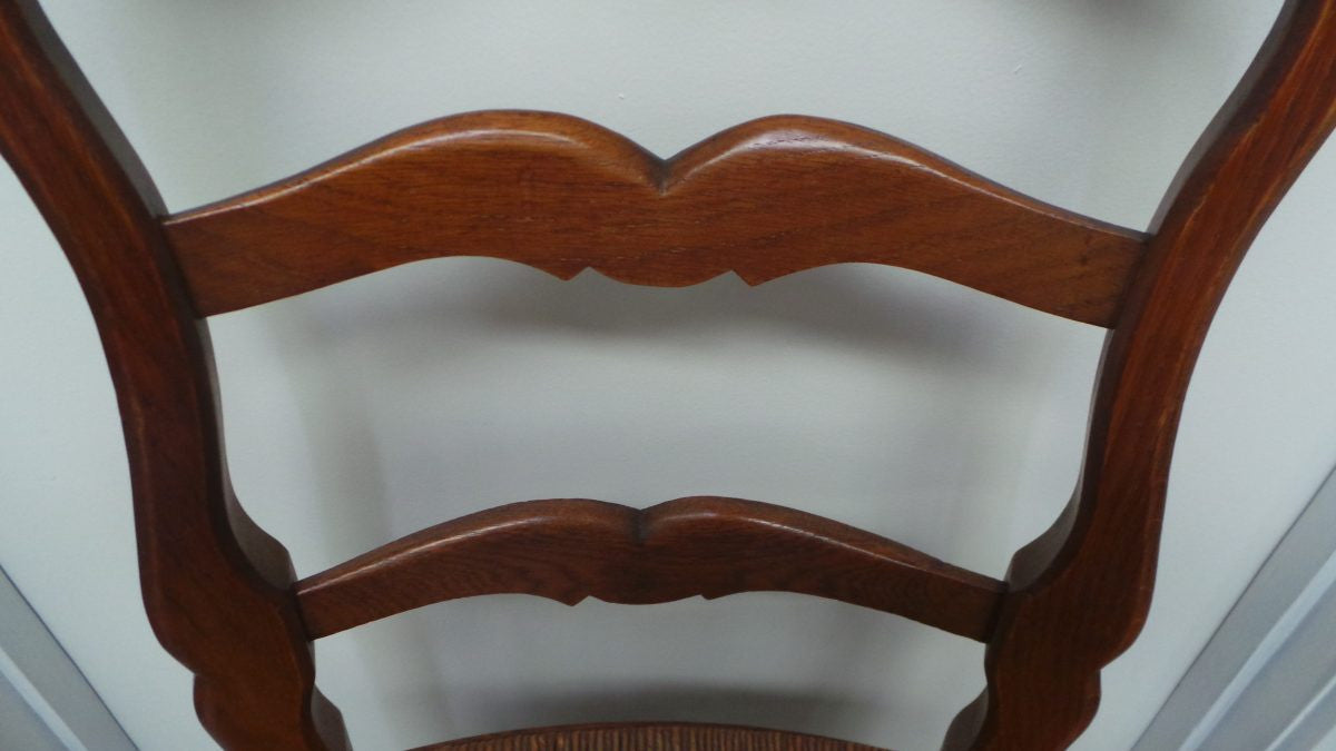 A Set Of Six French Solid Oak Dining Chairs | Antique & Vintage | Moonee Ponds Antiques | Australia Wide Delivery