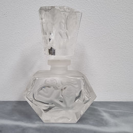 Vintage Etched Crystal Perfume Bottle