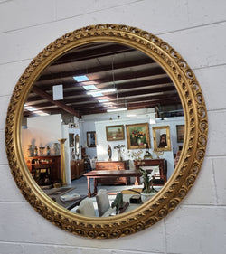 Decorative round gilt wall mirror. | Antique & Vintage | Moonee Ponds Antiques | Australia Wide Delivery