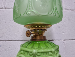 Beautiful Victorian Green Banquet Lamp | Antique & Vintage | Moonee Ponds Antiques | Australia Wide Delivery