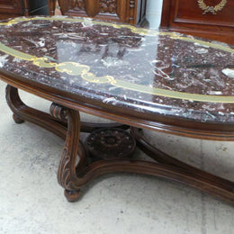 French Marble Oval Top Coffee Table