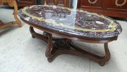 French Marble Oval Top Coffee Table | Antique & Vintage | Moonee Ponds Antiques | Australia Wide Delivery