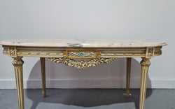 Charming Painted Louis XVI Style Oval Marble Top Coffee Table | Antique & Vintage | Moonee Ponds Antiques | Australia Wide Delivery